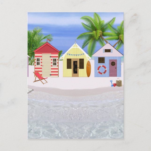 BEACH HUTS POSTKARTE (Vorderseite)