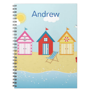Beach Huts Spiral Foto Notebook Notizblock
