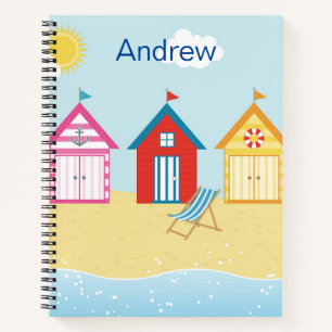 Beach Huts Spiral Notebook Notizbuch