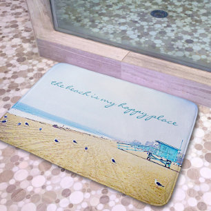 Beach ist mein glücklicher Ort Script-Ocean Coasta Badematte