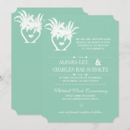Beach Jade Green Palm Tree Zielhalkboard Einladung