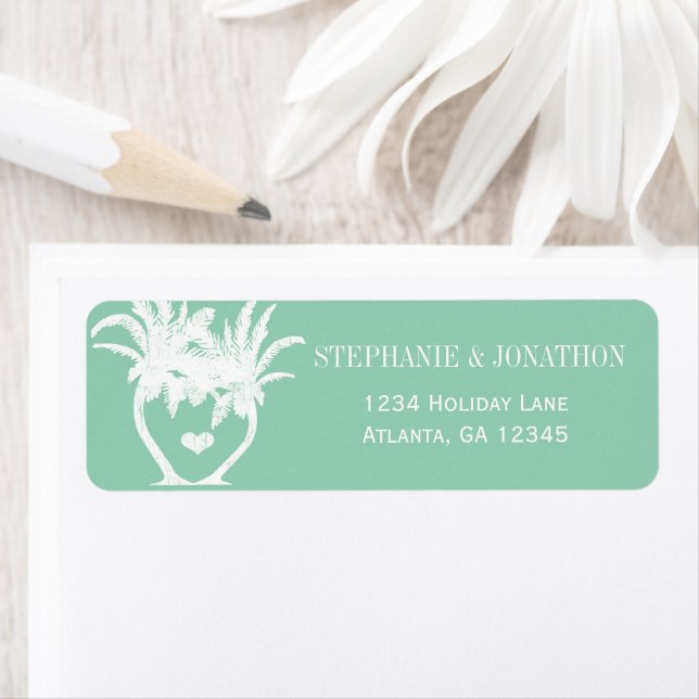 Beach Jaded Mint Palm Tree Zielhalkboard (Insitu)