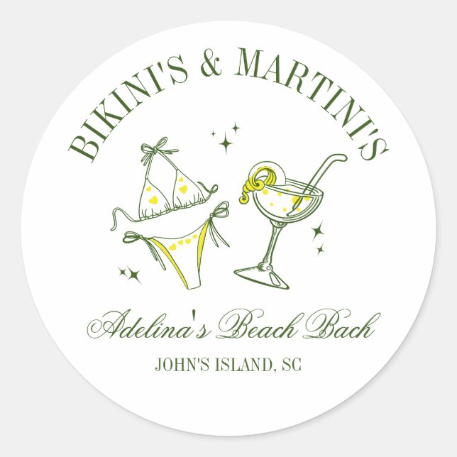 Beach Junggeselinnen-Abschied Fvor Social Club Runder Aufkleber (Vorderseite)