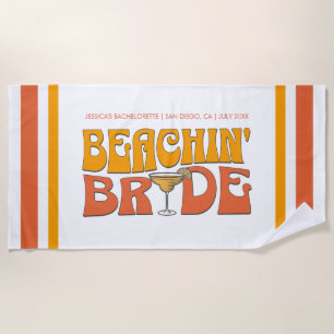 Beach Junggeselinnen-Abschied Groovy Beachin Bride Strandtuch