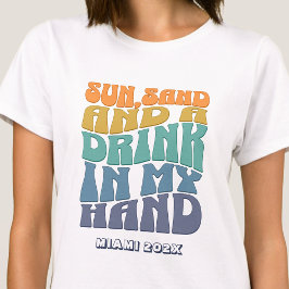 Beach Junggeselinnen-Abschied Groovy Retro Bridesm T-Shirt