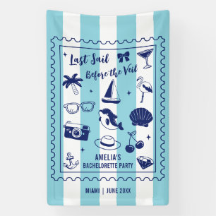Beach Junggeselinnen-Abschied Letzte Segel Doodle  Banner