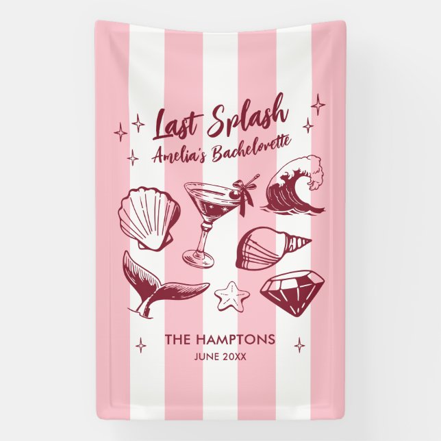 Beach Junggeselinnen-Abschied Letzter Splash Meerj Banner (Vertikal)