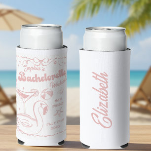Beach Junggeselinnen-Abschied Pink Selters Dosenkühler