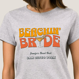 Beach Junggeselinnen-Abschied Retro Beachin Bride T-Shirt