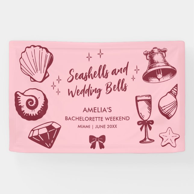 Beach Junggeselinnen-Abschied Seashells Wedding Be Banner (Horizontal)