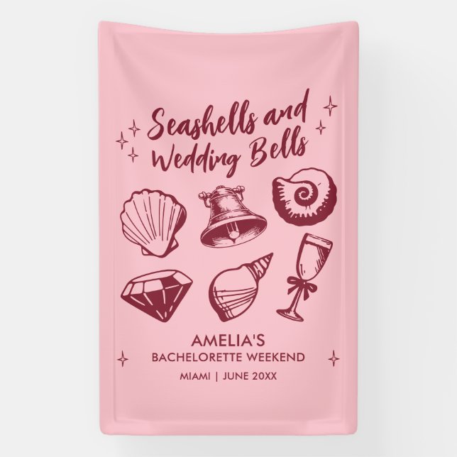 Beach Junggeselinnen-Abschied Seashells Wedding Be Banner (Vertikal)