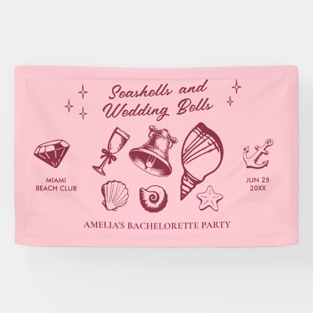 Beach Junggeselinnen-Abschied Seashells Wedding Be Banner (Horizontal)