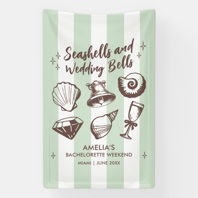 Beach Junggeselinnen-Abschied Seashells Wedding Be Banner (Vertikal)