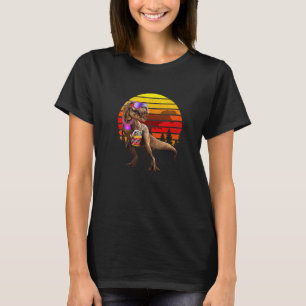 Beach Jurassic T Rex Retro Vintage Welt Funny Din T-Shirt