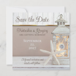 Beach Lantern Starfish Hochzeit Speichern Sie das  Einladung