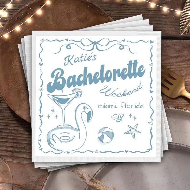 Beach Last Toast Bachelorette Party Napkins Serviette (Von Creator hochgeladen)