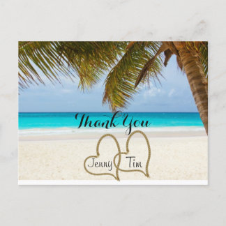 Beach Liebe Herzen Bridal Palm vielen Dank Postkarte