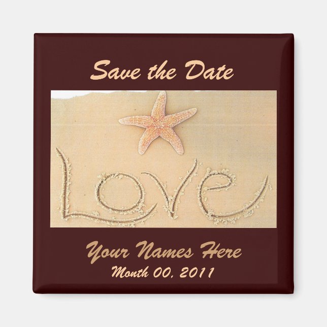 Beach LIEBE Wedding Magnet (Vorne)