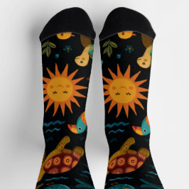 Beach Life Animals Crew Socks Gift Socken