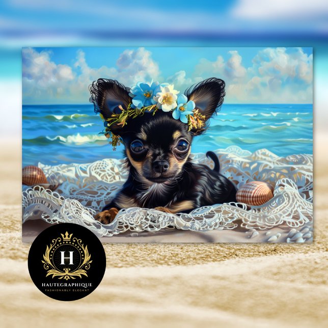 Beach Life Chihuahua Welpe Entcoup Seidenpapier (Von Creator hochgeladen)