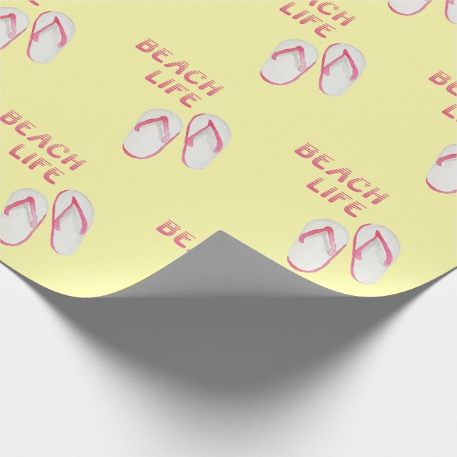Beach Life Flip Flops Geschenkpapier (Ecke)