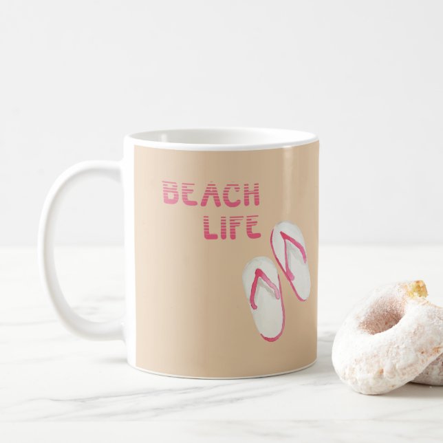Beach Life Flip Flops Kaffeetasse (Mit Donut)