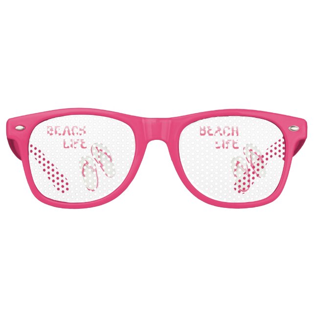 Beach Life Flip Flops Partybrille (Vorderseite)
