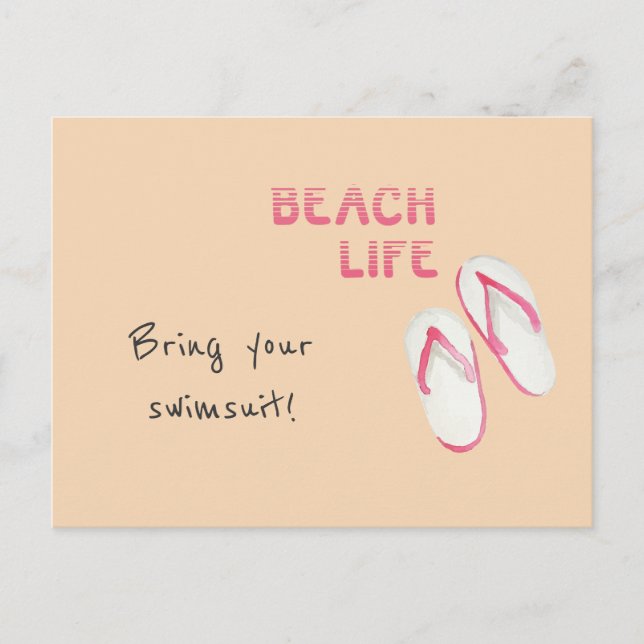 Beach Life Flip Flops Postkarte (Vorderseite)