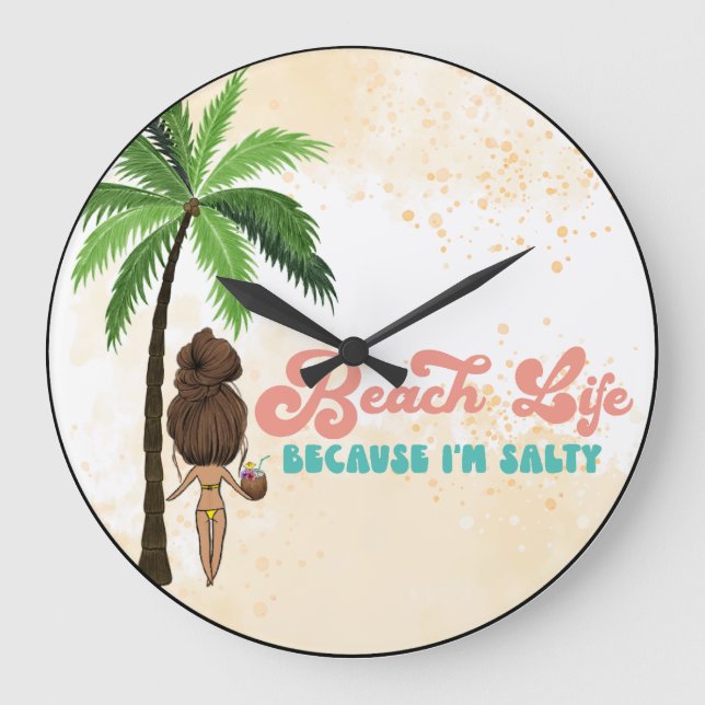 Beach Life Große Wanduhr (Vorderseite)