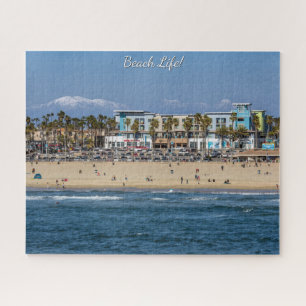 Beach Life! Huntington Beach mit schneebedeckten B Puzzle