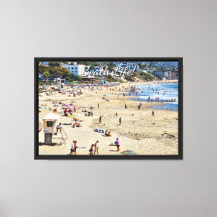 Beach Life! Laguna Strand Sand und Menschen Leinwanddruck