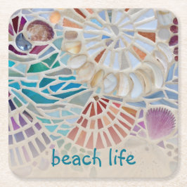 Beach Life Muschel Rechteckiger Pappuntersetzer