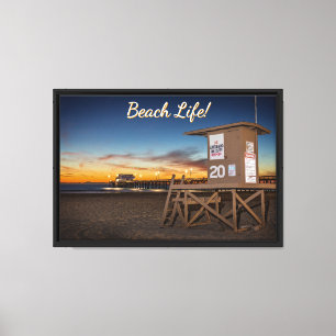 Beach Life! Newport Beach bei Dämmerung Leinwanddruck