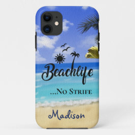 Beach Life No Strife Zitat Sommerpalmenwasser T Case-Mate iPhone Hülle