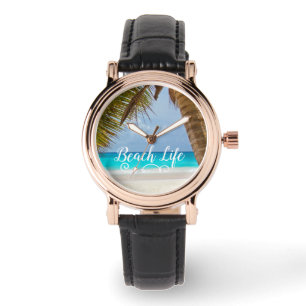 Beach Life Palm Tree Armbanduhr