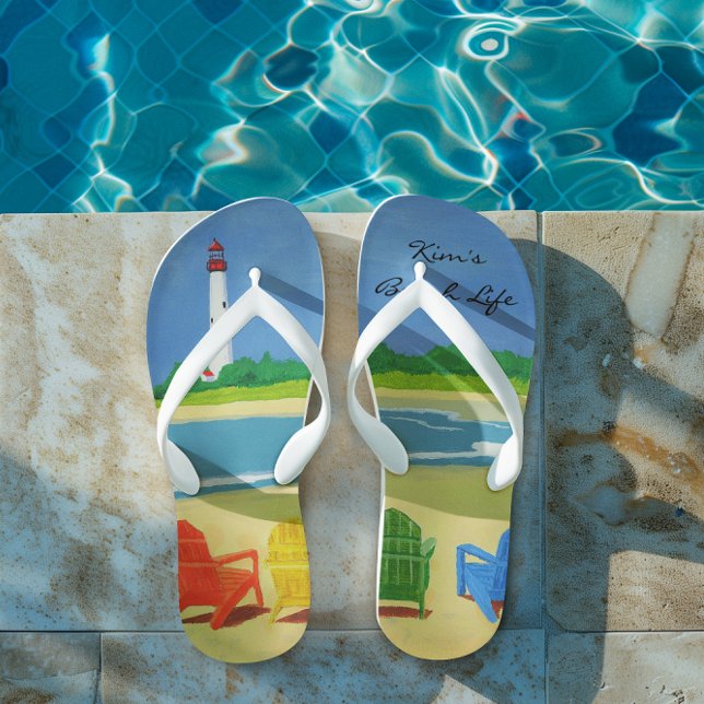 Beach Life Personalisiert Flip Flops (Von Creator hochgeladen)