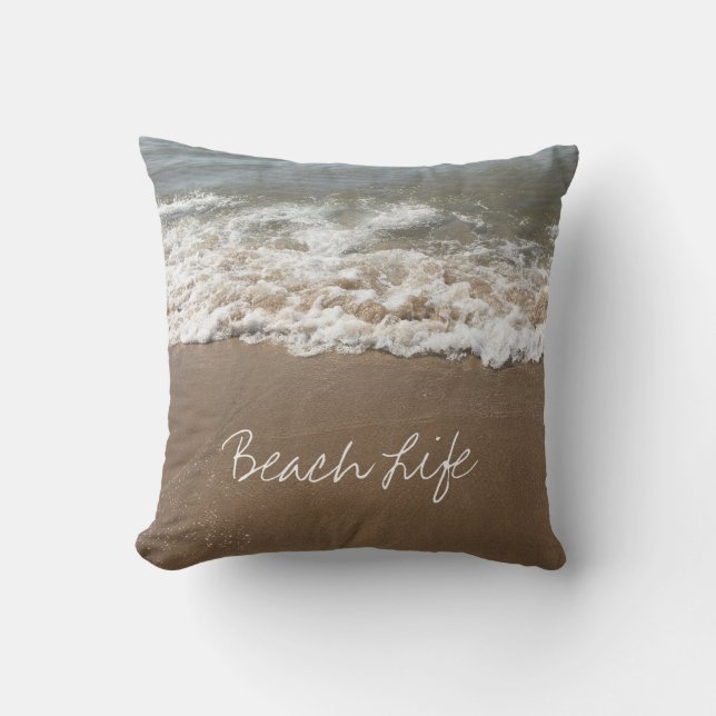 Beach Life Quotes Waves Ocean Coastwater Niedlich Kissen (Vorderseite)