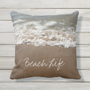 Beach Life Quotes Waves Ocean Coastwater Niedlich Kissen