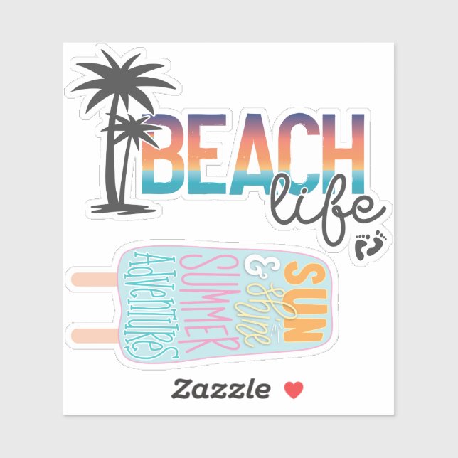Beach Life, Summer Sticker Pack - GraphicLoveShop (Blatt)