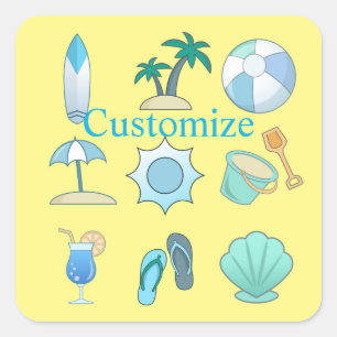 Beach Life Thunder_Cove Quadratischer Aufkleber