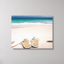 "BEACH LIFE" Traum vom Meer und der Sandmauer Kuns Leinwanddruck