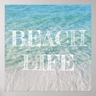 Beach Life Tropical Sandstrand Türkis Blau Poster