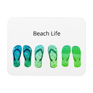 Beach Life und Flip Flops anpassbar Magnet