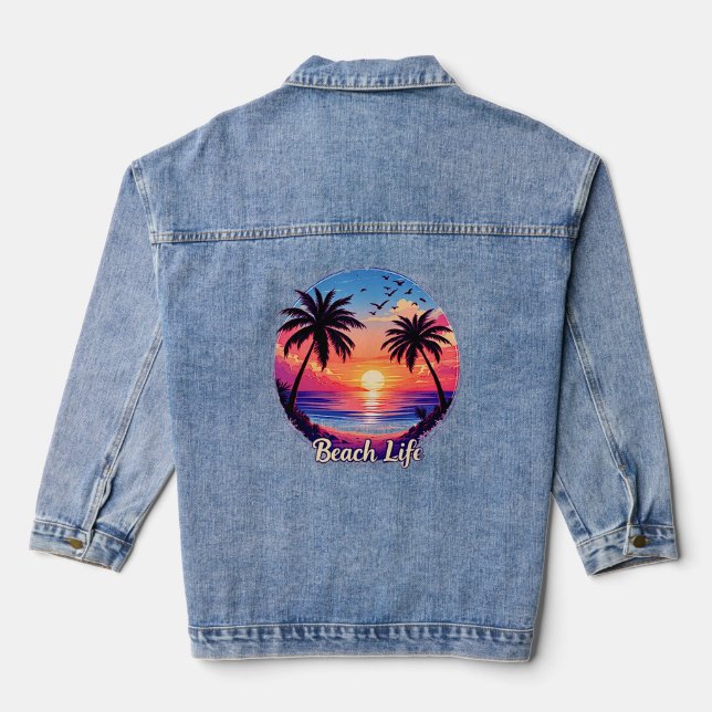 Beach Life Vibes Jeansjacke (Rückseite)