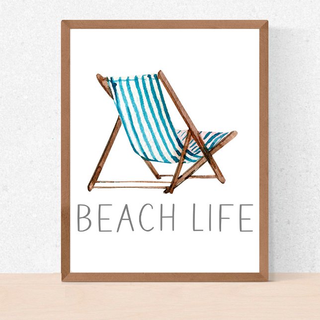 Beach Life Zitat Nautical Beach Sommerstuhl Poster (Von Creator hochgeladen)
