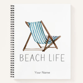 Beach Life Zitat Nautical Summer Vacacacation Stuh Notizbuch