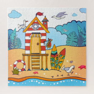 Beach Lifeguard und Surfbretter Puzzle