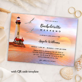 Beach Lighthouse Bachelorette Wochenende Einladung