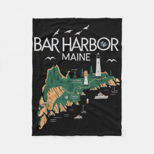 Beach Lighthouse Bar Harbour Maine Fleecedecke