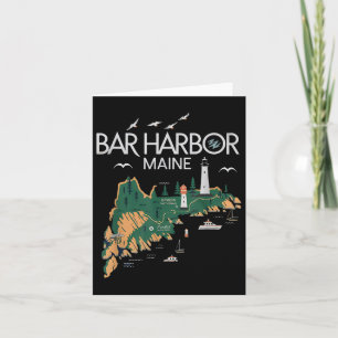 Beach Lighthouse Bar Harbour Maine Karte